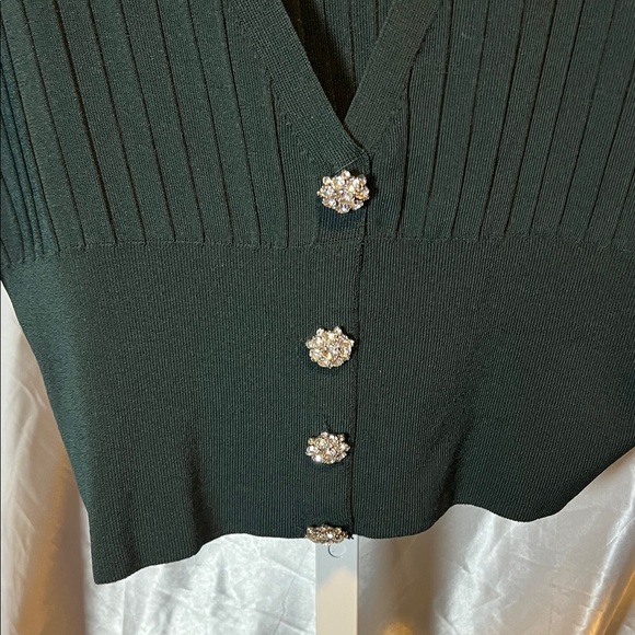 Zara Women's Black Cardigan with Button Accents - Picture 3 of 4